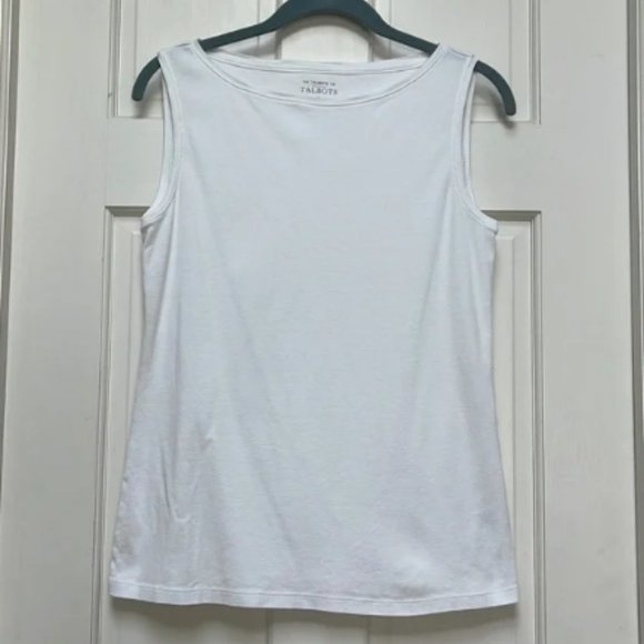 Talbots pima white sleeveless tee M - Picture 1 of 1
